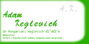adam keglevich business card